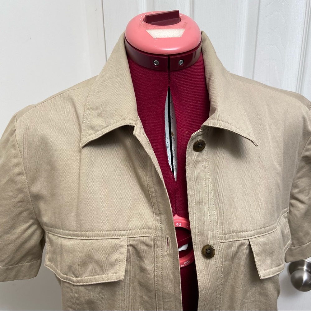Company Ellen Tracy Women 100% cotton midi buttoned down dress. Size 6. Used. - Picture 4 of 9